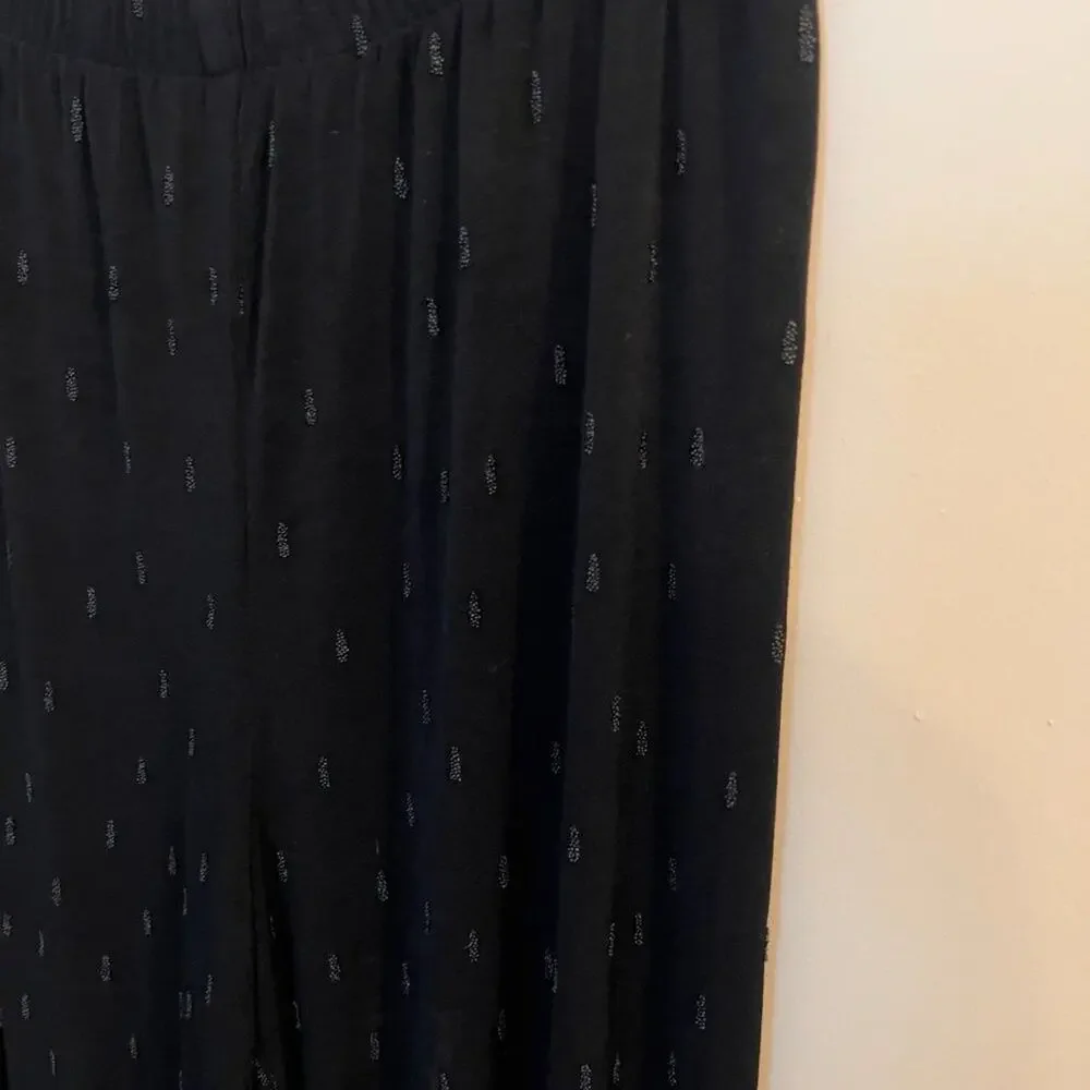 $11SALE!!! Chicos Travelers Wide Leg Black Beaded Stretch Dress Pants - Picture 4 of 6